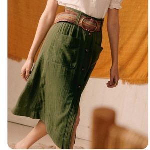 Sezane Hana Skirt. Khaki.